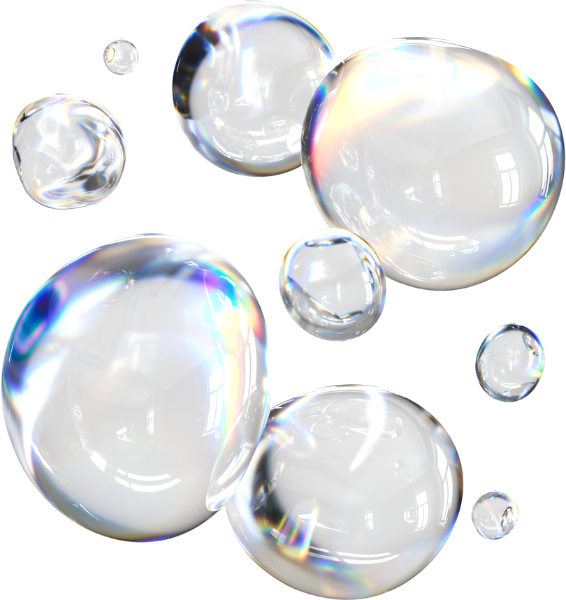 3D Soap bubble abstract shapes